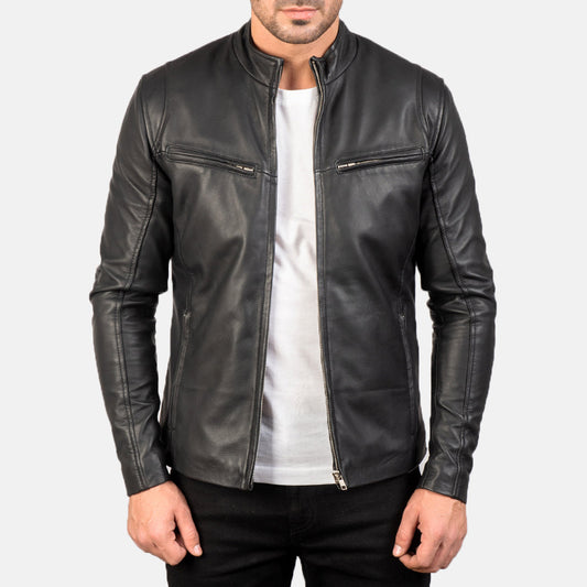 Men's Premium Ionic Black Sheepskin Leather Jacket