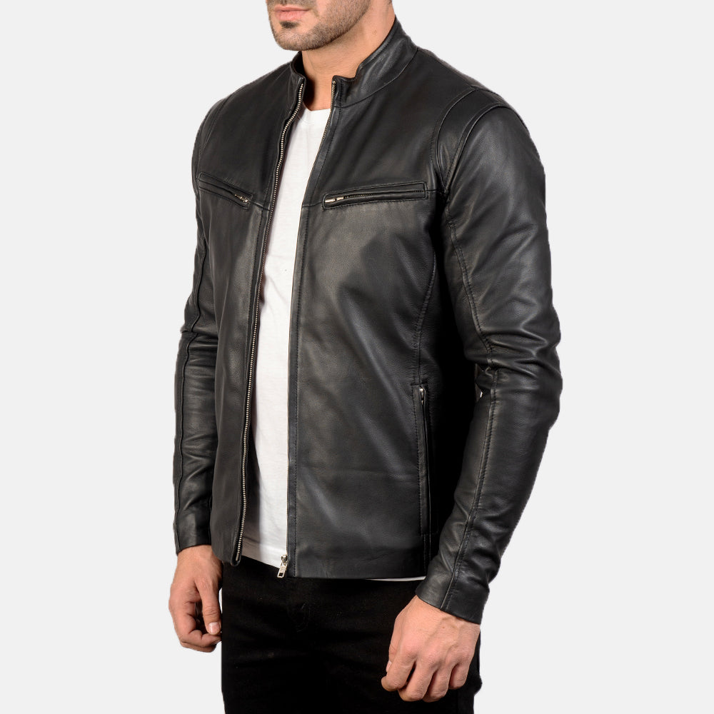 Men's Premium Ionic Black Sheepskin Leather Jacket