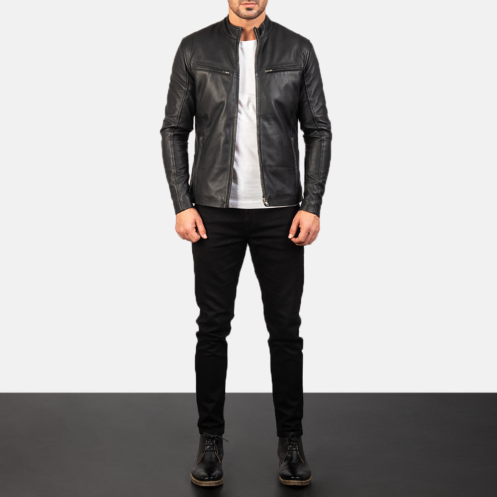 Men's Premium Ionic Black Sheepskin Leather Jacket