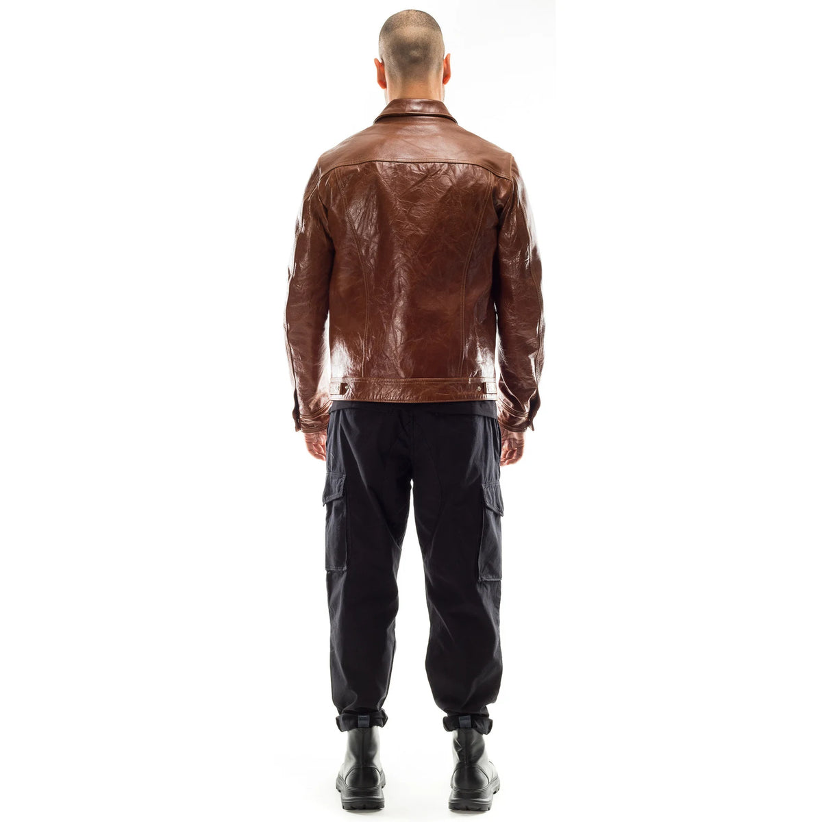Handmade Italian Lambskin Leather Jacket: Men's Slim Fit, Antiqued Brown Jacket
